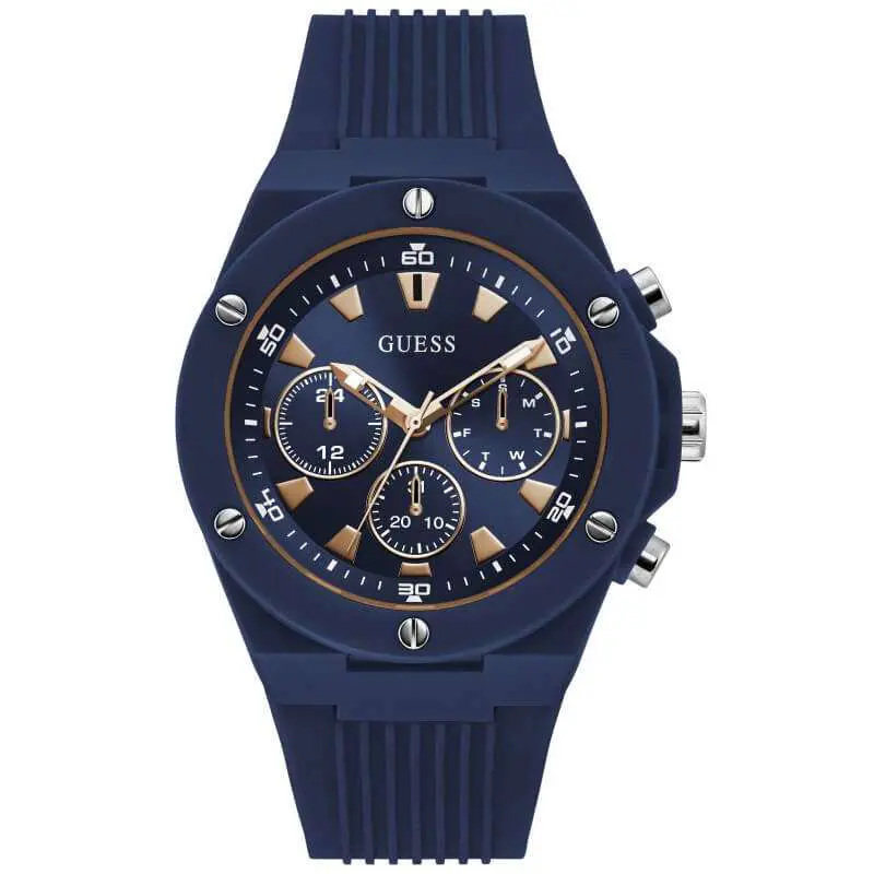 Guess Men’s Quartz Blue Silicon Strap Blue Dial 46mm Watch GW0268G3 UAE DUBAI AJMAN SHARJAH ABU DHABI RAS AL KHAIMA UMM UL QUWAIN ALAIN FUJAIRAH