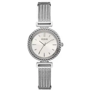 Guess Women’s Quartz Silver Stainless Steel White Dial 32mm Watch W1152L1 UAE DUBAI AJMAN SHARJAH ABU DHABI RAS AL KHAIMA UMM UL QUWAIN ALAIN FUJAIRAH