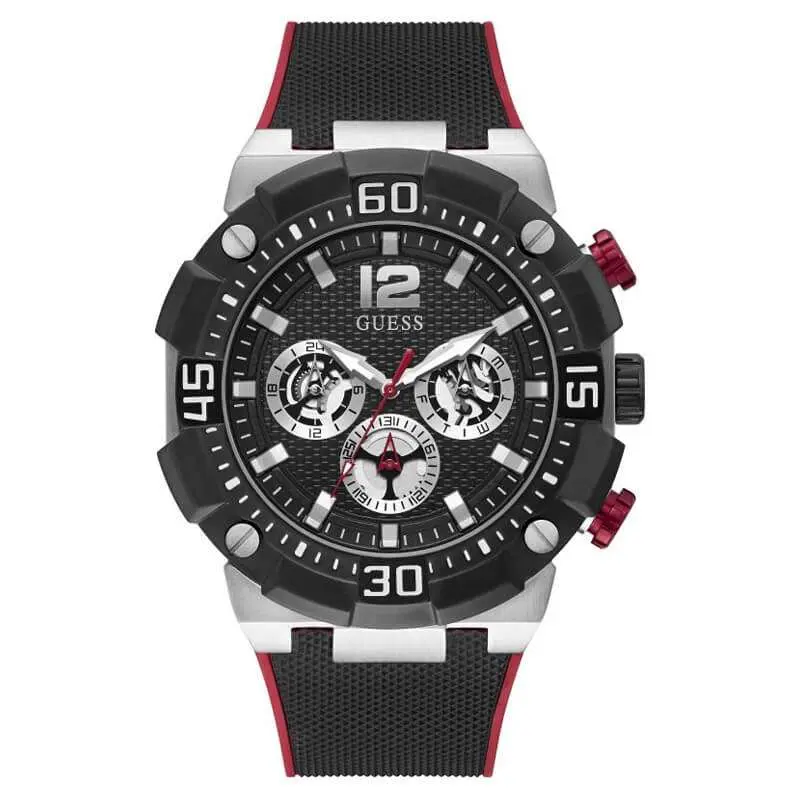 Guess Men’s Quartz Black Silicone Strap Black Dial 50mm Watch GW0264G1 UAE DUBAI AJMAN SHARJAH ABU DHABI RAS AL KHAIMA UMM UL QUWAIN ALAIN FUJAIRAH