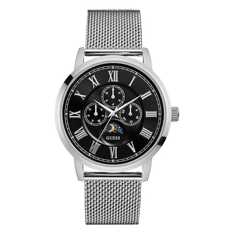 Guess Men’s Quartz Stainless Steel Black Dial 44mm Watch W0871G1 UAE DUBAI AJMAN SHARJAH ABU DHABI RAS AL KHAIMA UMM UL QUWAIN ALAIN FUJAIRAH