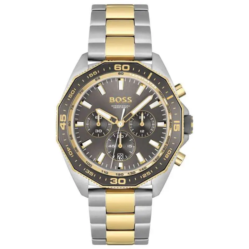 Hugo Boss Men’s Quartz Two-tone Stainless Steel Grey Dial 44mm Watch 1513974 UAE DUBAI AJMAN SHARJAH ABU DHABI RAS AL KHAIMA UMM UL QUWAIN ALAIN FUJAIRAH