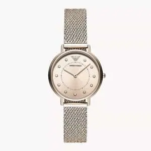 Emporio Armani Women’s Gold Rose Stainless Steel Rose Gold Dial 32mm Watch AR11129