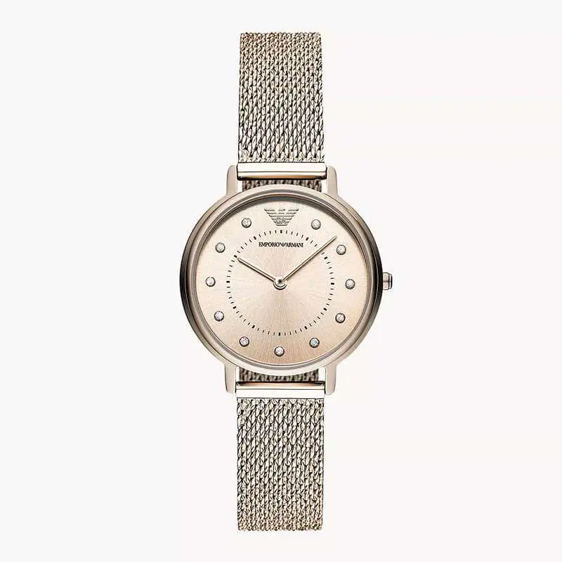 Emporio Armani Women’s Gold Rose Stainless Steel Rose Gold Dial 32mm Watch AR11129