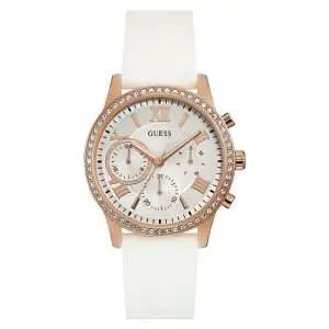 Guess Women’s Quartz White Silicone Strap White Dial 40mm Watch W1135L1 UAE DUBAI AJMAN SHARJAH ABU DHABI RAS AL KHAIMA UMM UL QUWAIN ALAIN FUJAIRAH
