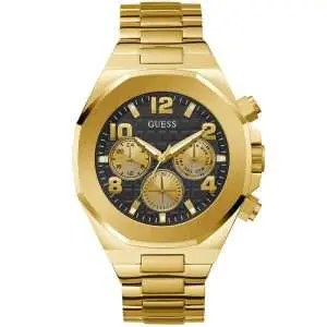 Guess Men’s Quartz Gold Stainless Steel Black Dial 46mm Watch GW0489G2 UAE DUBAI AJMAN SHARJAH ABU DHABI RAS AL KHAIMA UMM UL QUWAIN ALAIN FUJAIRAH