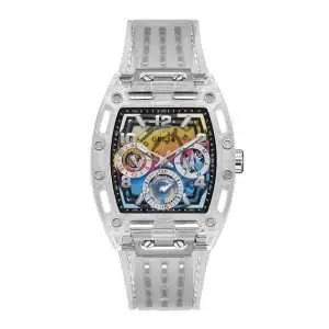 Guess Men’s Quartz White Silicone Strap Multi Colour Dial 44mm Watch GW0499G3 UAE DUBAI AJMAN SHARJAH ABU DHABI RAS AL KHAIMA UMM UL QUWAIN ALAIN FUJAIRAH
