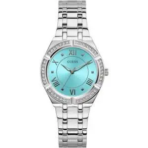 Guess Women’s Quartz Silver Stainless Steel Turquoise Color Dial 36mm Watch GW0033L7 UAE DUBAI AJMAN SHARJAH ABU DHABI RAS AL KHAIMA UMM UL QUWAIN ALAIN FUJAIRAH