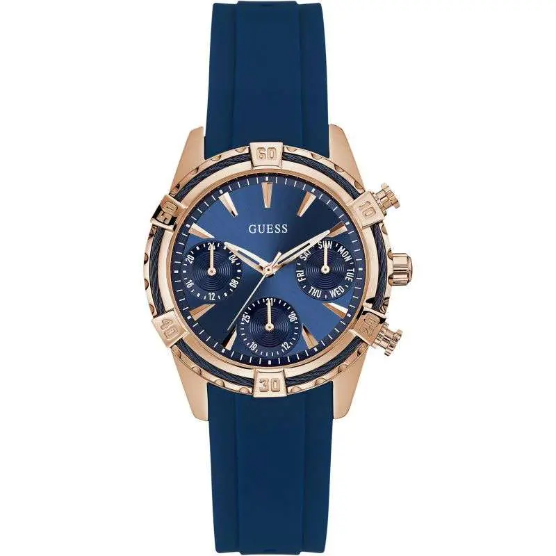 Guess Women’s Quartz Blue Silicone Strap Blue Dial 37mm Watch W0562L3 UAE DUBAI AJMAN SHARJAH ABU DHABI RAS AL KHAIMA UMM UL QUWAIN ALAIN FUJAIRAH