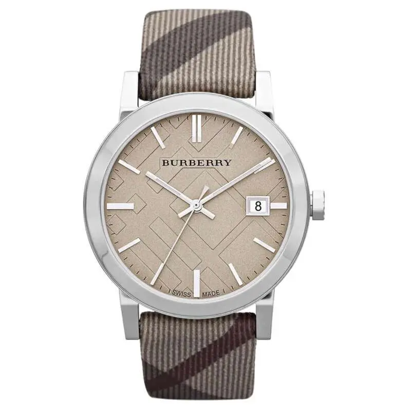 Burberry Unisex Quartz Multi Color Nylon Strap Grey Dial 36mm Watch BU9023