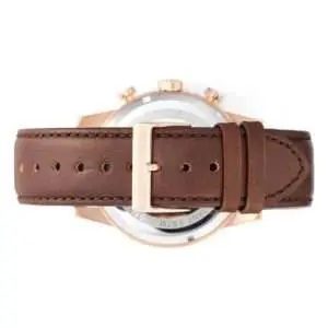 Hugo Boss Men’s Quartz Brown Leather Strap Grey Dial 44mm Watch 1513496