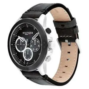 Tommy Hilfiger Men’s Quartz Black Leather Strap Black Dial 46mm Watch 1791894 UAE DUBAI AJMAN SHARJAH ABU DHABI RAS AL KHAIMA UMM UL QUWAIN ALAIN FUJAIRAH