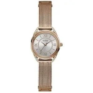 Guess Women’s Quartz Rose Gold Stainless Steel Silver Dial 27mm Watch W1084L3 UAE DUBAI AJMAN SHARJAH ABU DHABI RAS AL KHAIMA UMM UL QUWAIN ALAIN FUJAIRAH