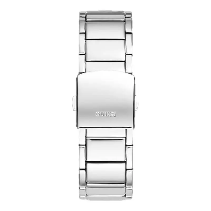 Guess Men’s Quartz Silver Stainless Steel Black Dial 43mm Watch GW0387G1 UAE DUBAI AJMAN SHARJAH ABU DHABI RAS AL KHAIMA UMM UL QUWAIN ALAIN FUJAIRAH