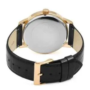 Guess Men’s Quartz Black Leather Strap White Dial 44mm Watch W0870G2