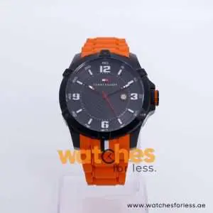Tommy Hilfiger Men’s Quartz Orange Silicone Strap Black Dial 45mm Watch 1790793 UAE DUBAI AJMAN SHARJAH ABU DHABI RAS AL KHAIMA UMM UL QUWAIN ALAIN FUJAIRAH