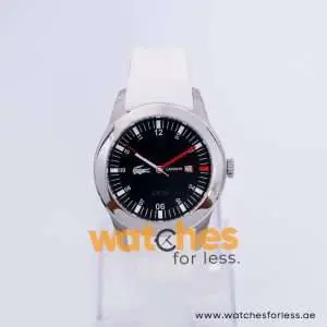 Lacoste Men’s Quartz White Silicone Strap Black Dial 42mm Watch LC2010629 UAE DUBAI AJMAN SHARJAH ABU DHABI RAS AL KHAIMA UMM UL QUWAIN ALAIN FUJAIRAH