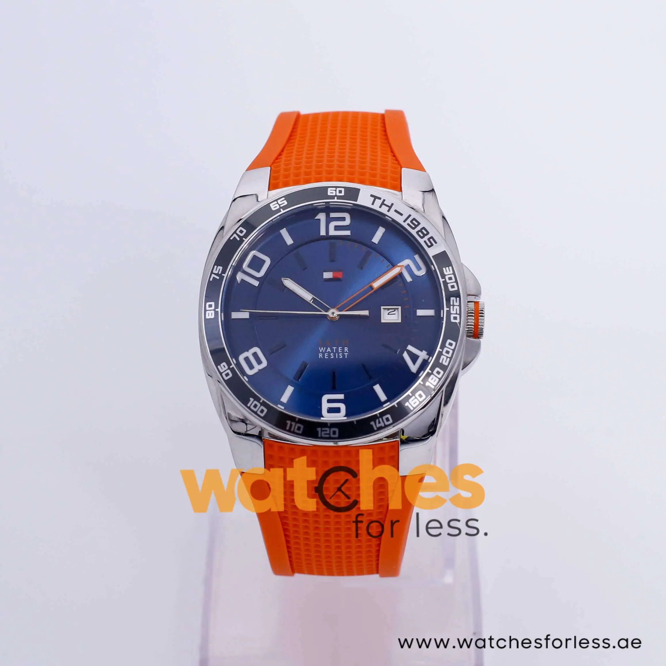 Tommy Hilfiger Men’s Quartz Orange Silicone Strap Blue Dial 43mm Watch 1790883 UAE DUBAI AJMAN SHARJAH ABU DHABI RAS AL KHAIMA UMM UL QUWAIN ALAIN FUJAIRAH