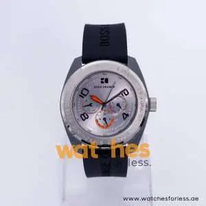 Hugo Boss Men’s Quartz Black Silicone Strap Grey Dial 44mm Watch 1512550/4 UAE DUBAI AJMAN SHARJAH ABU DHABI RAS AL KHAIMA UMM UL QUWAIN ALAIN FUJAIRAH