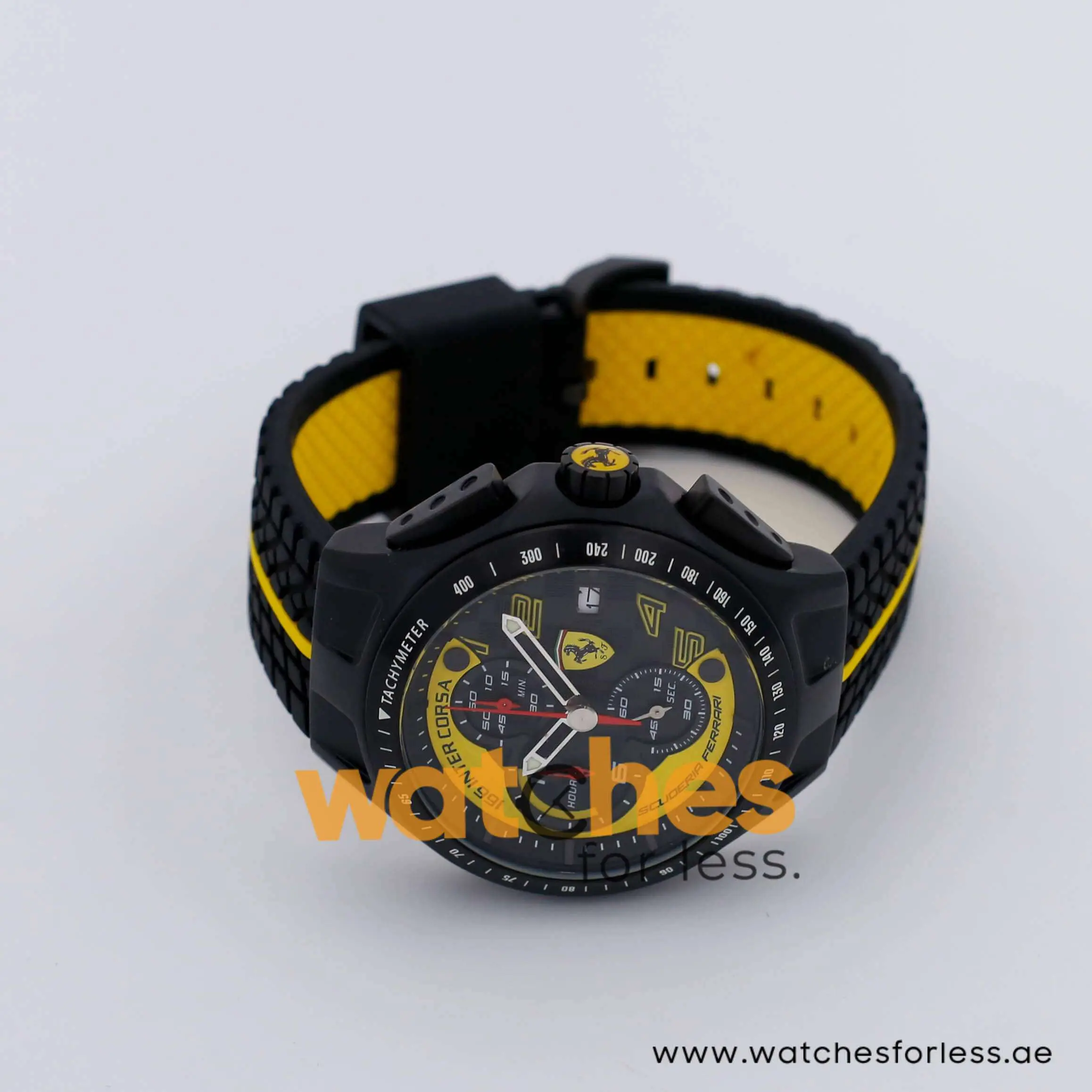 Ferrari Men's Quartz Black & Yellow Silicone Strap Black & Yellow