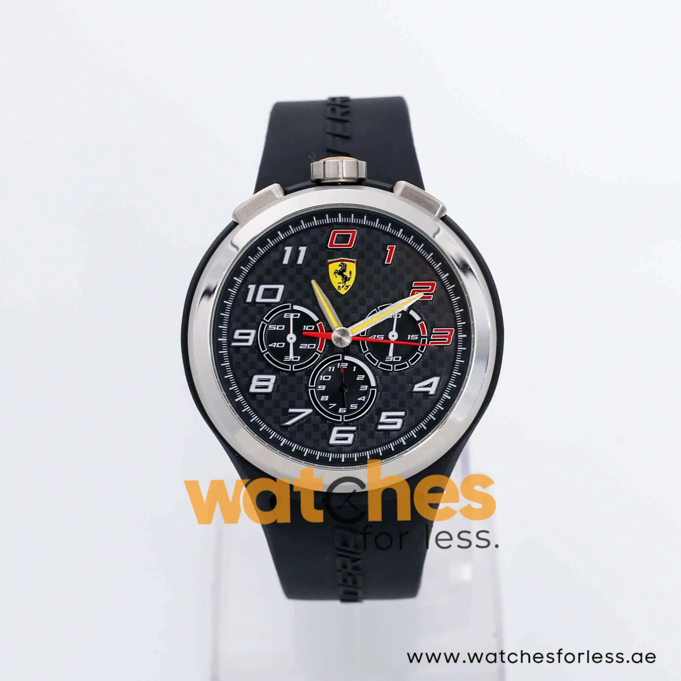 Ferrari Men’s Quartz Black Silicone Strap Black Dial 48mm Watch 0830100 UAE DUBAI AJMAN SHARJAH ABU DHABI RAS AL KHAIMA UMM UL QUWAIN ALAIN FUJAIRAH