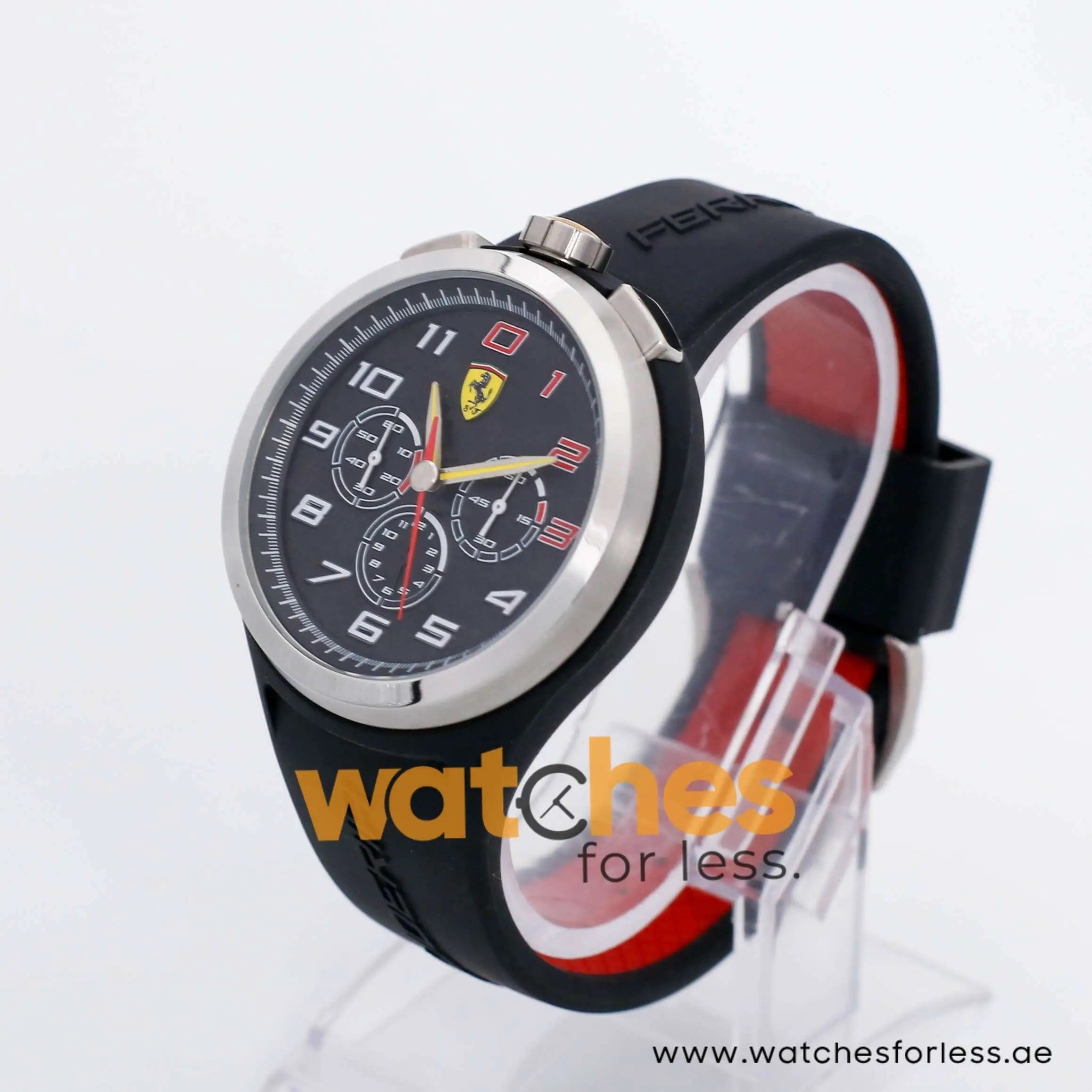 Ferrari Men’s Quartz Black Silicone Strap Black Dial 48mm Watch 0830100 UAE DUBAI AJMAN SHARJAH ABU DHABI RAS AL KHAIMA UMM UL QUWAIN ALAIN FUJAIRAH