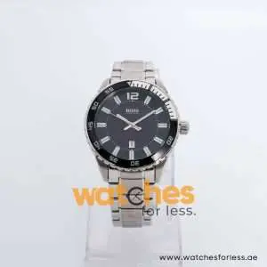 Hugo Boss Men’s Quartz Silver Stainless Steel Black Dial 45mm Watch 1512889 UAE DUBAI AJMAN SHARJAH ABU DHABI RAS AL KHAIMA UMM UL QUWAIN ALAIN FUJAIRAH