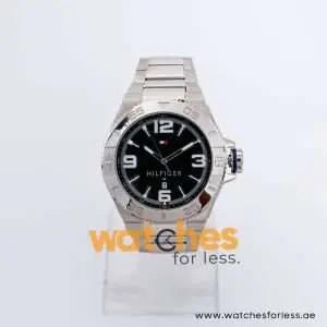 Tommy Hilfiger Men’s Quartz Silver Stainless Steel Black Dial 48mm Watch 1791038/2 UAE DUBAI AJMAN SHARJAH ABU DHABI RAS AL KHAIMA UMM UL QUWAIN ALAIN FUJAIRAH
