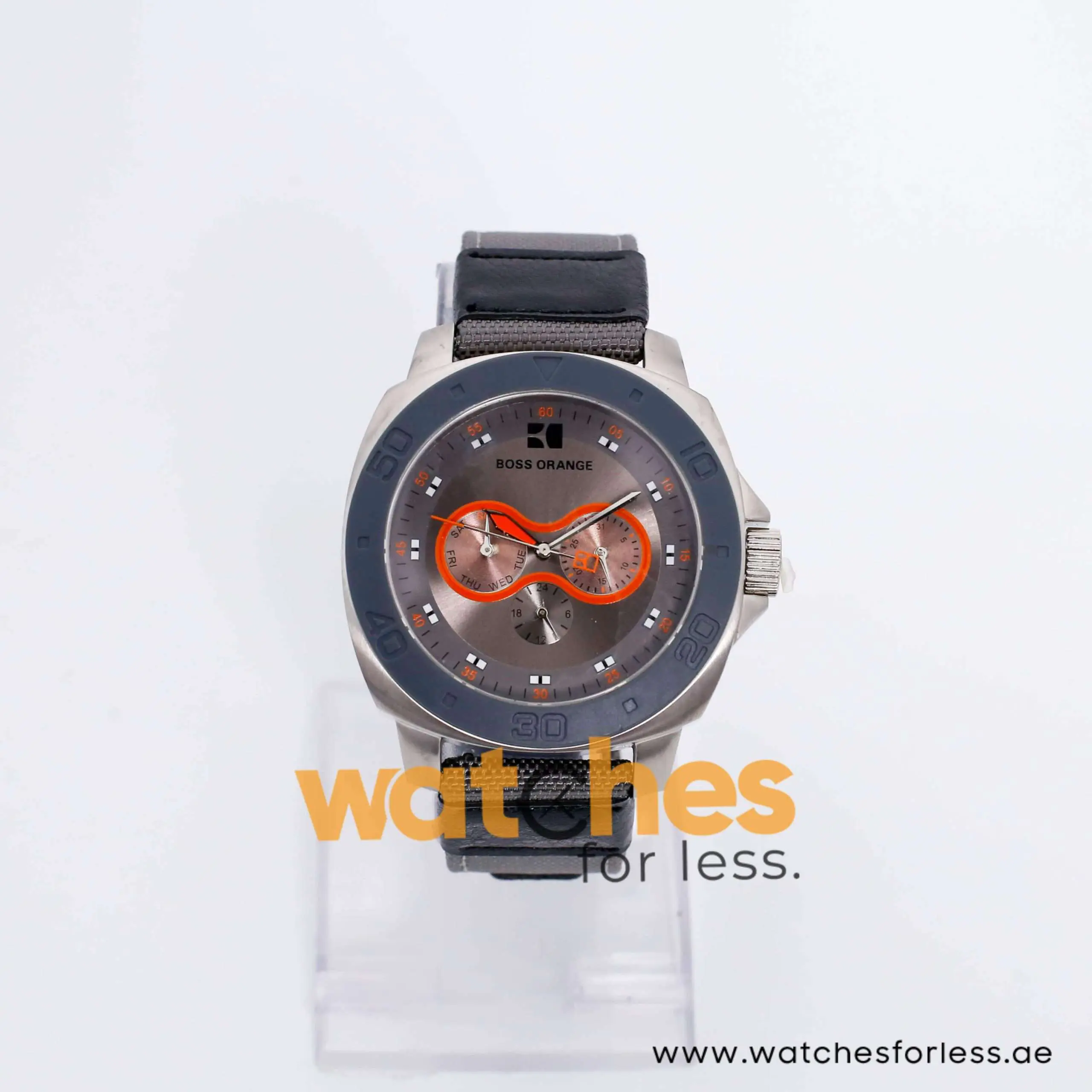 Hugo Boss Men’s Quartz Grey Nylone Strap Grey Dial 46mm Watch 1512755 UAE DUBAI AJMAN SHARJAH ABU DHABI RAS AL KHAIMA UMM UL QUWAIN ALAIN FUJAIRAH