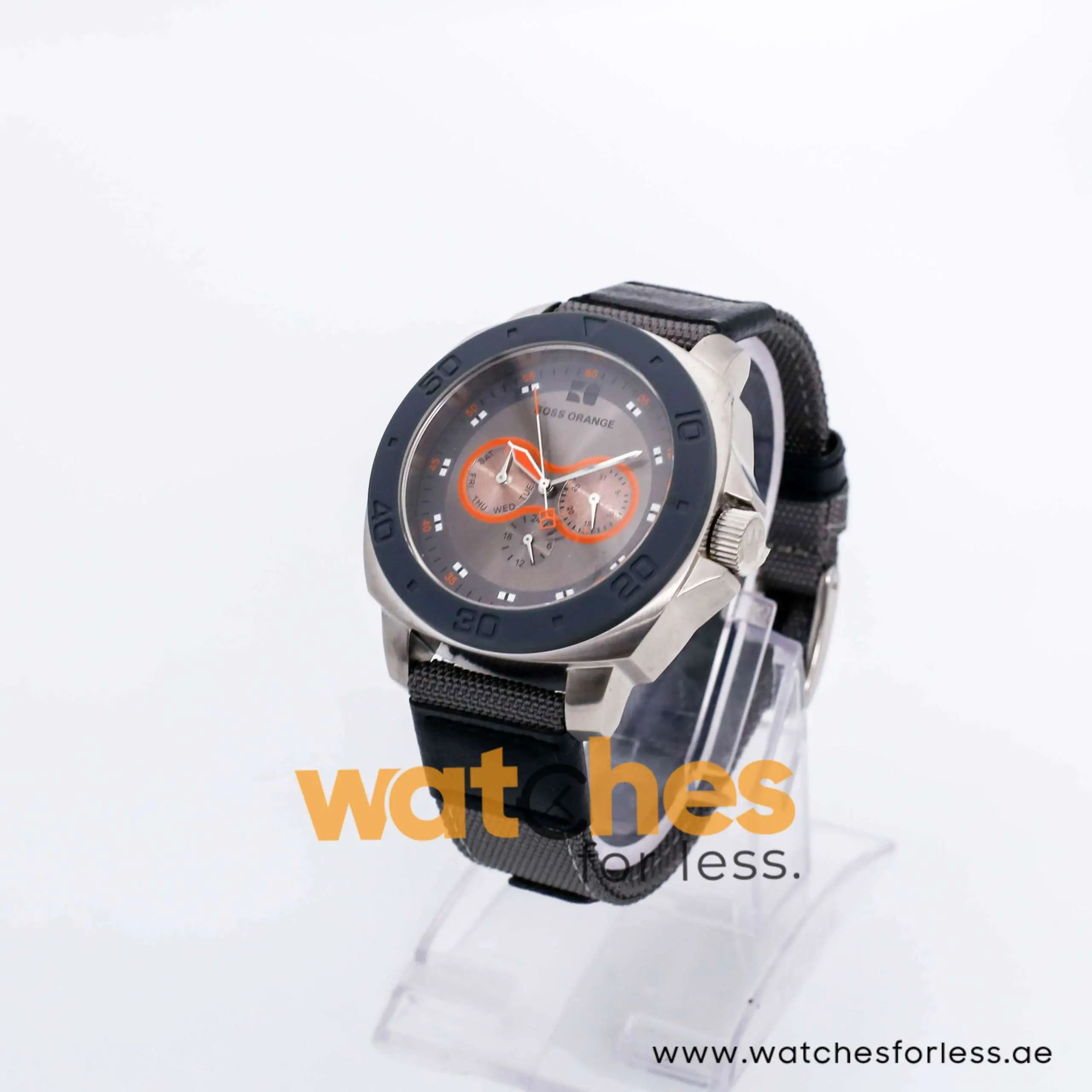 Hugo Boss Men’s Quartz Grey Nylone Strap Grey Dial 46mm Watch 1512755 UAE DUBAI AJMAN SHARJAH ABU DHABI RAS AL KHAIMA UMM UL QUWAIN ALAIN FUJAIRAH