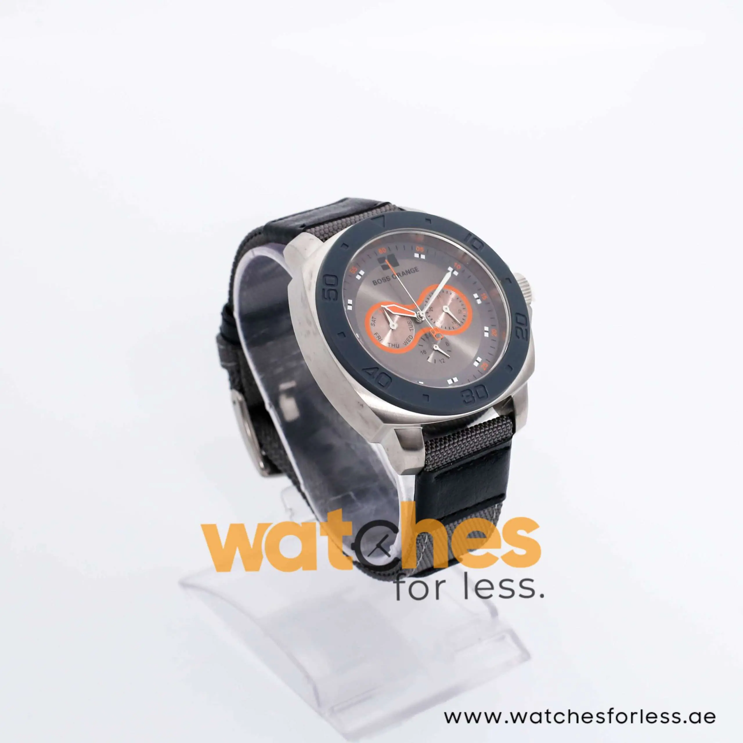Hugo Boss Men’s Quartz Grey Nylone Strap Grey Dial 46mm Watch 1512755 UAE DUBAI AJMAN SHARJAH ABU DHABI RAS AL KHAIMA UMM UL QUWAIN ALAIN FUJAIRAH