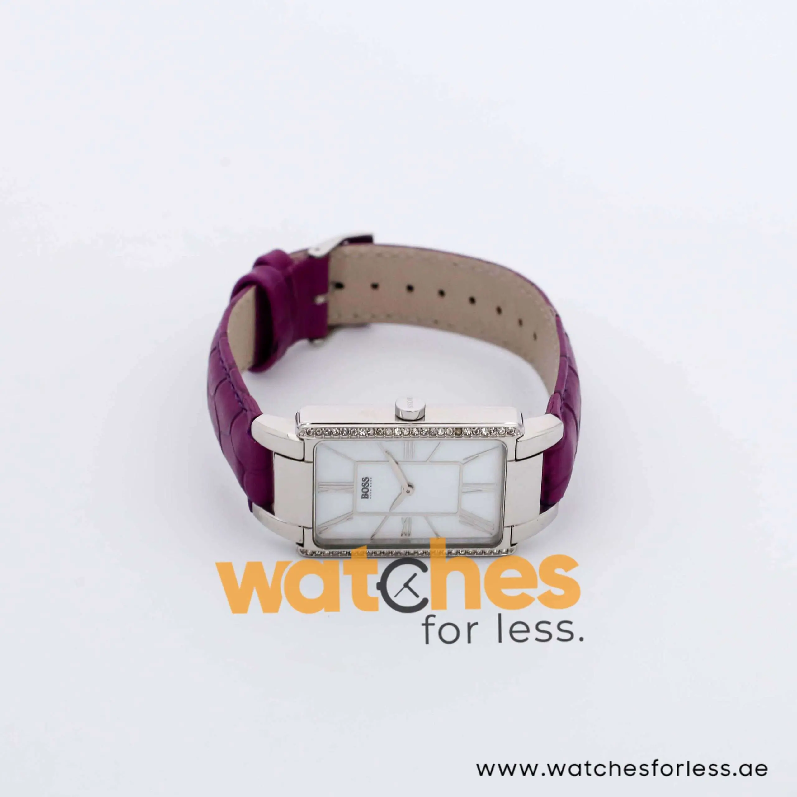Hugo Boss Women’s Quartz Purple Leather Strap Mother Of Pearl Dial 25mm Watch 1502202 UAE DUBAI AJMAN SHARJAH ABU DHABI RAS AL KHAIMA UMM UL QUWAIN ALAIN FUJAIRAH