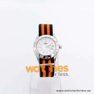 Lacoste Women’s Quartz Orange & Black Nylon Strap White Dial 38mm Watch LC.32.3.14.0164 UAE DUBAI AJMAN SHARJAH ABU DHABI RAS AL KHAIMA UMM UL QUWAIN ALAIN FUJAIRAH