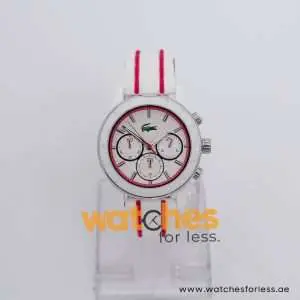 Lacoste Women’s Quartz White & Pink Silicone Strap White Dial 40mm Watch 2000843 DUBAI AJMAN SHARJAH ABU DHABI RAS AL KHAIMA UMM UL QUWAIN ALAIN FUJAIRAH