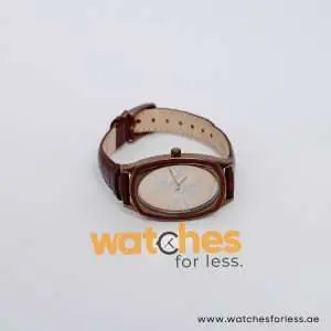 Elle Women’s Quartz Dark Brown Leather Strap Beige Dial 28mm Watch EL20005S05C UAE DUBAI AJMAN SHARJAH ABU DHABI RAS AL KHAIMA UMM UL QUWAIN ALAIN FUJAIRAH