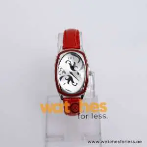 Elle Women’s Quartz Red Leather Strap Silver Dial 28mm Watch EL20000504C UAE DUBAI AJMAN SHARJAH ABU DHABI RAS AL KHAIMA UMM UL QUWAIN ALAIN FUJAIRAH