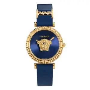 Versace Women’s Quartz Swiss Made Blue Leather Strap Blue Dial 37mm Watch VEDV00219 UAE DUBAI AJMAN SHARJAH ABU DHABI RAS AL KHAIMA UMM UL QUWAIN ALAIN FUJAIRAH