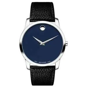 Movado Men’s Quartz Swiss Made Black Leather Strap Blue Dial 40mm Watch 0607013 UAE DUBAI AJMAN SHARJAH ABU DHABI RAS AL KHAIMA UMM UL QUWAIN ALAIN FUJAIRAH