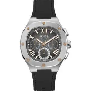 Guess Men’s Quartz Black Silicone Strap Grey Dial 42mm Watch GW0571G1 UAE DUBAI AJMAN SHARJAH ABU DHABI RAS AL KHAIMA UMM UL QUWAIN ALAIN FUJAIRAH
