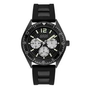 Guess Men’s Quartz Black Silicone Strap Black Dial 46mm Watch W1167G2 UAE DUBAI AJMAN SHARJAH ABU DHABI RAS AL KHAIMA UMM UL QUWAIN ALAIN FUJAIRAH