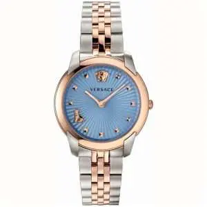 Versace Women’s Quartz Swiss Made Two Tone Stainless Steel Blue Dial 38mm Watch VELR00619 UAE DUBAI AJMAN SHARJAH ABU DHABI RAS AL KHAIMA UMM UL QUWAIN ALAIN FUJAIRAH
