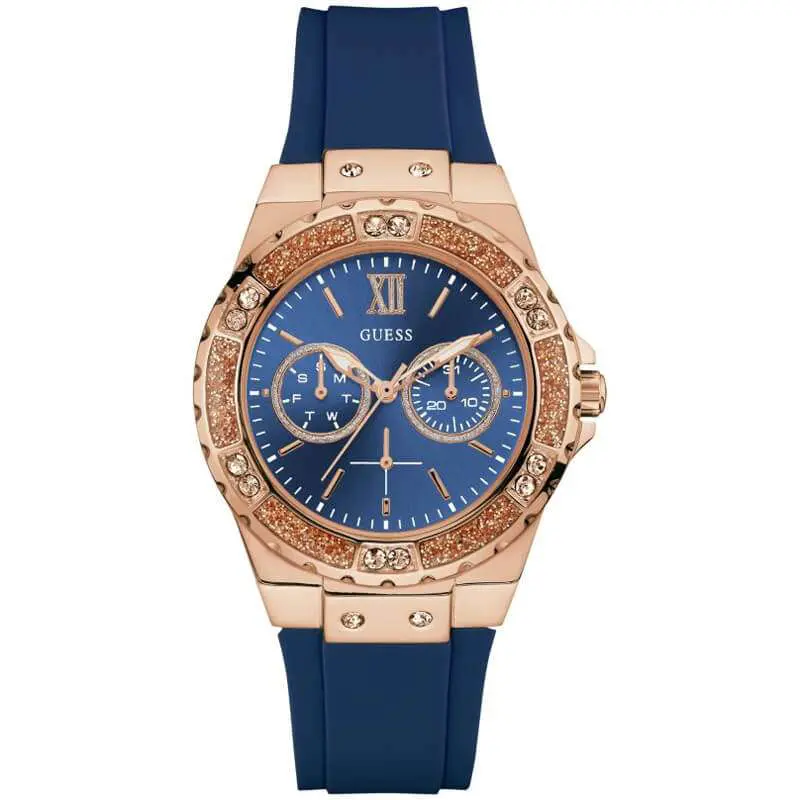 Guess Women’s Quartz Blue Silicone Strap Blue Dial 38mm Watch W1053L1 UAE DUBAI AJMAN SHARJAH ABU DHABI RAS AL KHAIMA UMM UL QUWAIN ALAIN FUJAIRAH