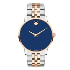Movado Men’s Quartz Swiss Made Two Tone Stainless Steel Blue Dial 40mm Watch 0607267 UAE DUBAI AJMAN SHARJAH ABU DHABI RAS AL KHAIMA UMM UL QUWAIN ALAIN FUJAIRAH