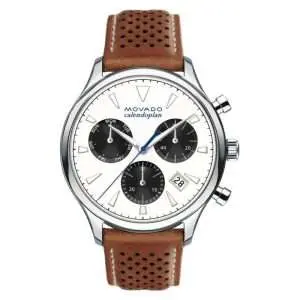 Movado Men’s Swiss Made Quartz Brown Leather Strap White Dial 43mm Watch 3650008 UAE DUBAI AJMAN SHARJAH ABU DHABI RAS AL KHAIMA UMM UL QUWAIN ALAIN FUJAIRAH