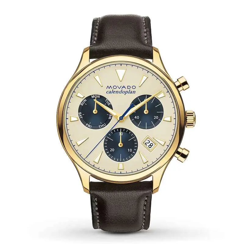 Movado Men’s Swiss Made Quartz Brown Leather Strap Parchment Dial 43mm Watch 3650007 UAE DUBAI AJMAN SHARJAH ABU DHABI RAS AL KHAIMA UMM UL QUWAIN ALAIN FUJAIRAH