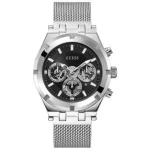 Guess Men’s Quartz Silver Stainless Steel Black Dial 44mm Watch GW0582G1 UAE DUBAI AJMAN SHARJAH ABU DHABI RAS AL KHAIMA UMM UL QUWAIN ALAIN FUJAIRAH