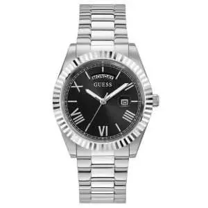 Guess Men’s Quartz Silver Stainless Steel Black Dial 42mm Watch GW0265G1 UAE DUBAI AJMAN SHARJAH ABU DHABI RAS AL KHAIMA UMM UL QUWAIN ALAIN FUJAIRAH