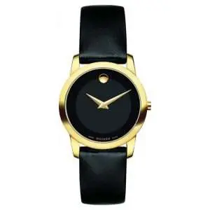 Movado Women’s Quartz Swiss Made Black Leather Strap Black Dial 28mm Watch 0606877 UAE DUBAI AJMAN SHARJAH ABU DHABI RAS AL KHAIMA UMM UL QUWAIN ALAIN FUJAIRAH