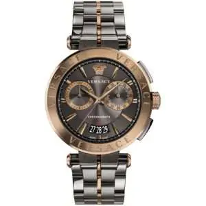 Versace Men’s Quartz Swiss Made Two Tone Stainless Steel Grey Dial 45mm Dial VBR050017 UAE DUBAI AJMAN SHARJAH ABU DHABI RAS AL KHAIMA UMM UL QUWAIN ALAIN FUJAIRAH