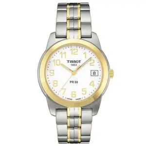 TISSOT Men’s Quartz Swiss Made Two Tone Stainless Steel White Dial 36mm Watch T34.2.481.14 UAE DUBAI AJMAN SHARJAH ABU DHABI RAS AL KHAIMA UMM UL QUWAIN ALAIN FUJAIRAH