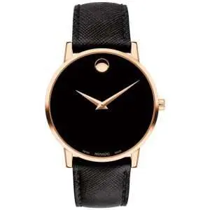 Movado Men’s Quartz Swiss Made Black Leather Strap Black Dial 40mm Watch 0607196 UAE DUBAI AJMAN SHARJAH ABU DHABI RAS AL KHAIMA UMM UL QUWAIN ALAIN FUJAIRAH